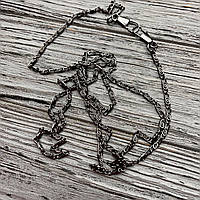 Ланцюжок декоративний з карабіном Темний Нікель