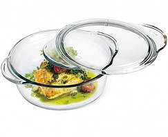 Форма для запікання жаростійка скляна з кришкою кругла Simax 2.8 л 6706/6716