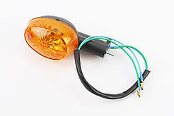 Поворотник "ОВАЛ" середній, чорний, помаранчеве скло, ФАРИ, ПОВОРОТИ, SV-301718