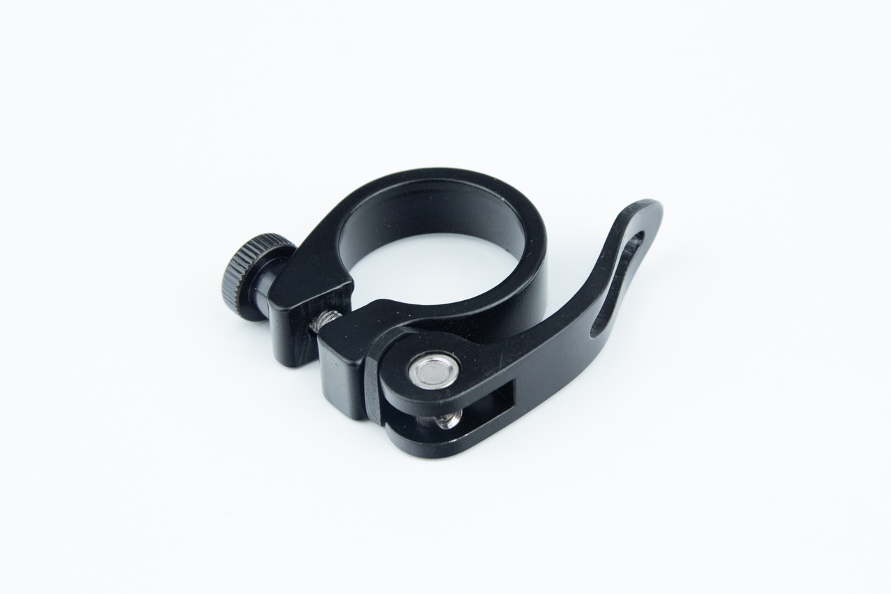 Затискач (хомут) труби сидіння MTB 31,8мм, кріпл. ексцентрик, алюмінієвий, чорний, ВЕЛОЗАПЧАСТИНИ, SV-411985, фото 1