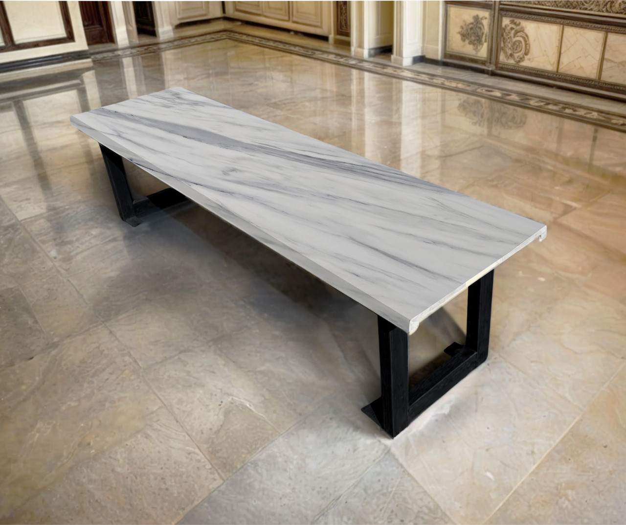 Лавка в стилі лофт Tobi sho Австрія без спинки Topalit Mono Design Афіонський камінь, 200 см, фото 1