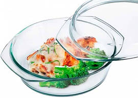 Форма для запікання жаростійка скляна з кришкою кругла Simax 3.5 л 6226/6236