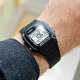 Наручний водонепроникний електронний годинник Casio W-800H-1A, фото 7