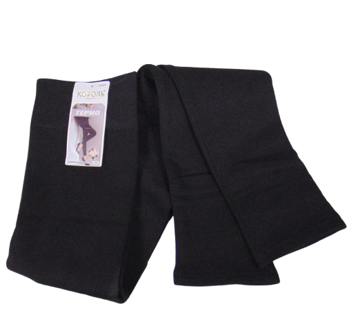 Безшовні лосини термо на хутрі Король L-5XL чорні А302, фото 1