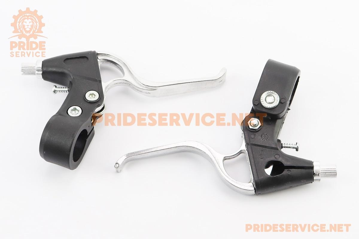 Гальмівні ручки, пластмасово-алюмінієві, чорно-сірі, ВЕЛОЗАПЧАСТИНИ, SV-411622, фото 1