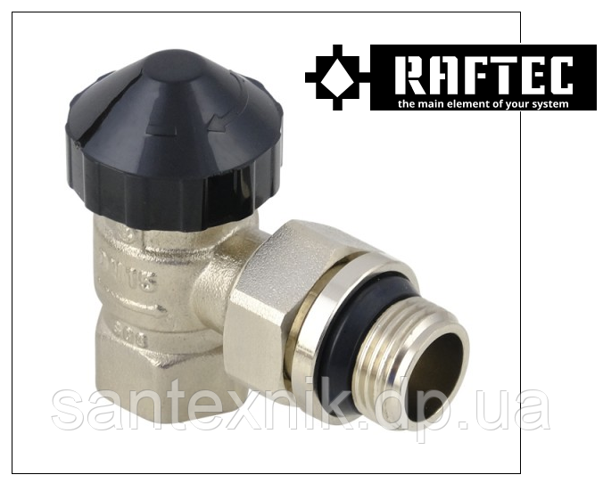 Кран (клапан) 1/2 кутовий радіаторний термостатичний Raftec KPT 11