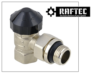 Кран (клапан) 1/2 кутовий радіаторний термостатичний Raftec KPT 11