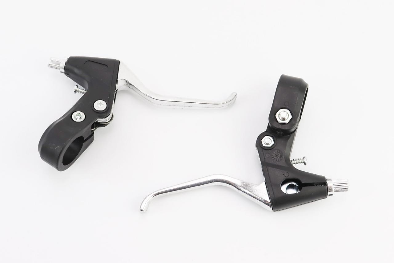 Гальмівні ручки, пластмасово-алюмінієві, чорно-сірі JY-B20, ВЕЛОЗАПЧАСТИНИ, SV-403339, фото 1