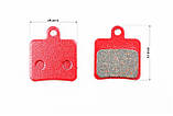 Гальмівні колодки Disk-brake (Hope Mini, GIANT DA3,DA5), червоні YL-1031, ВЕЛОЗАПЧАСТИНИ, SV-406053, фото 2