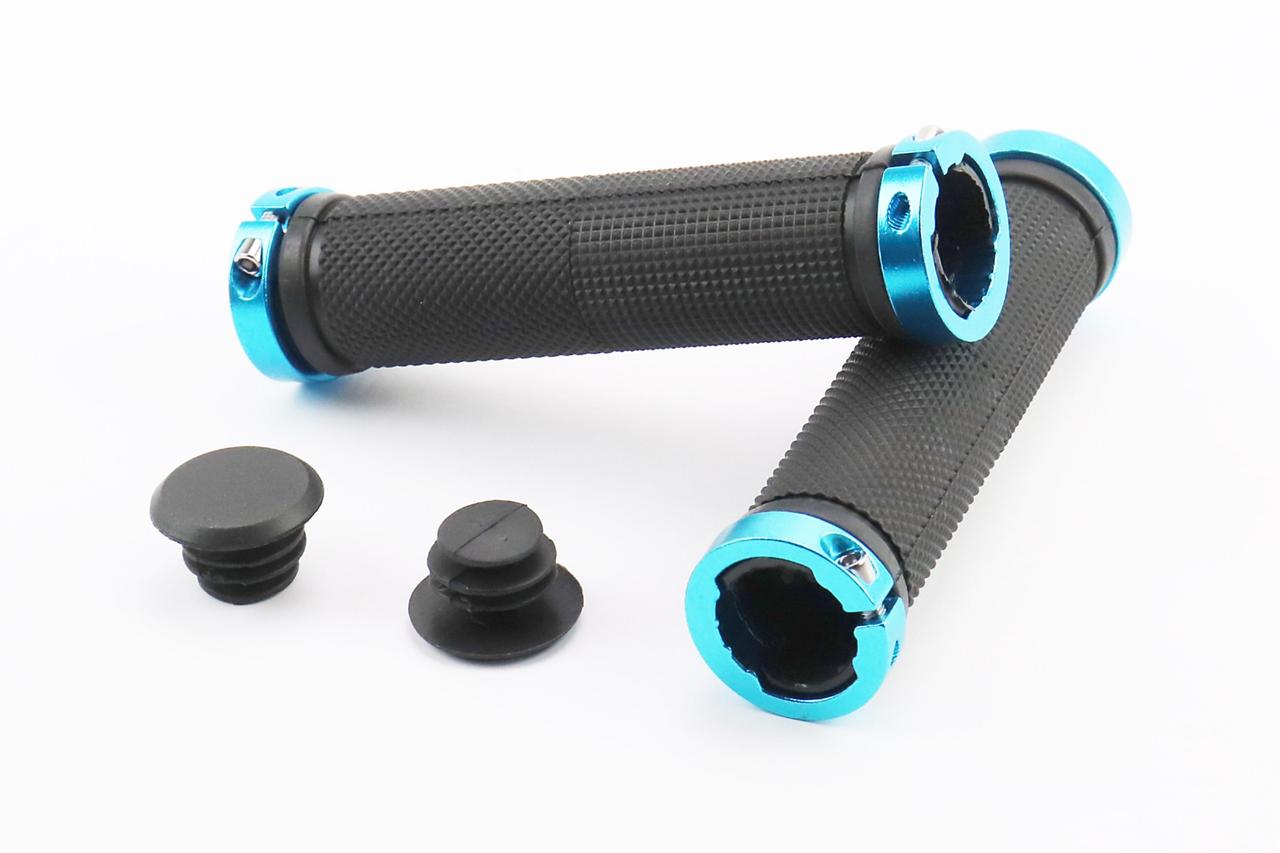 Ручки керма 130мм з затискачем Lock-On з двох сторін, чорно-синій FL-426, ВЕЛОЗАПЧАСТИНИ, SV-406668, фото 1