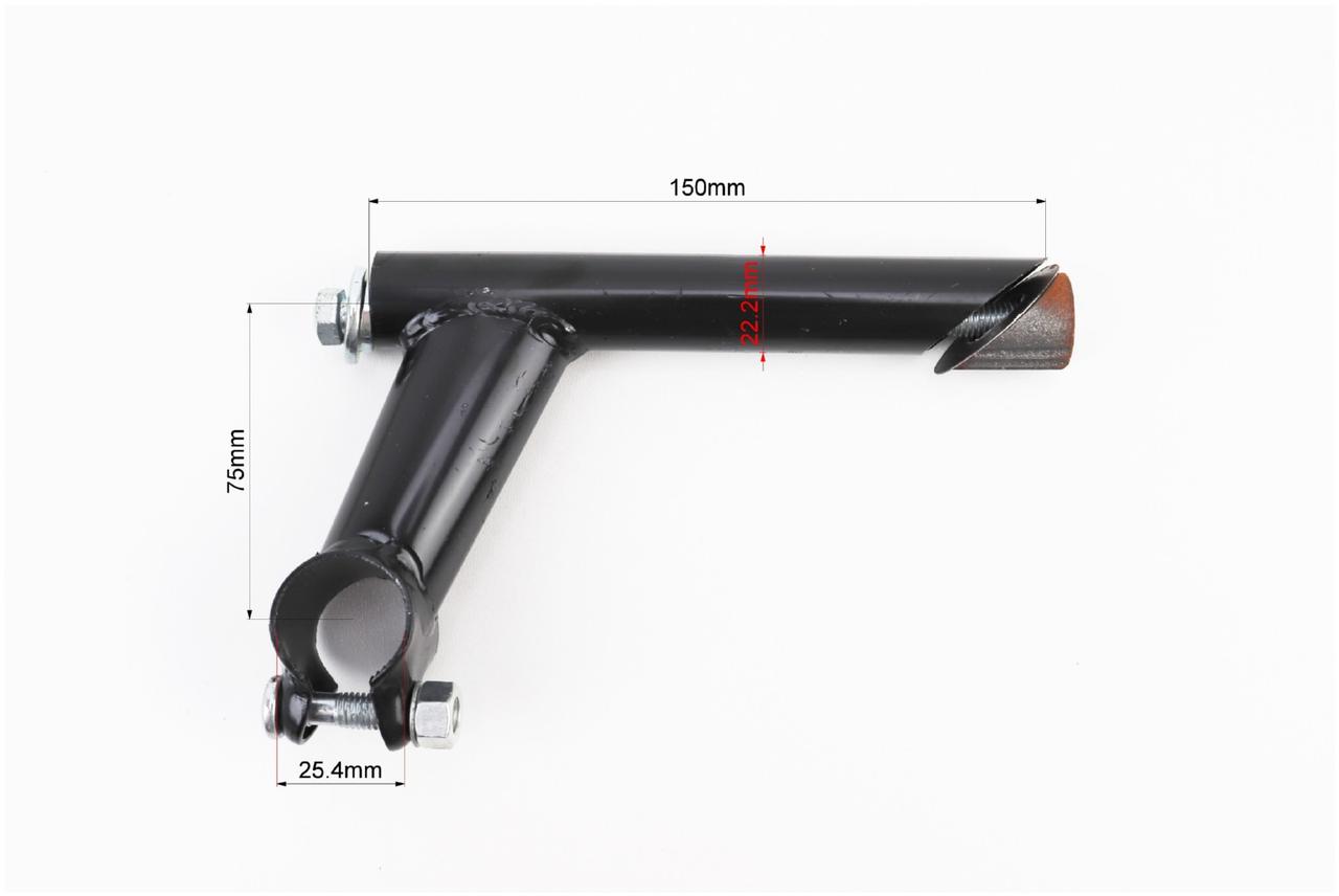 Винос керма MTB 22,2х25,4х75х150мм, чорний, ВЕЛОЗАПЧАСТИНИ, SV-406299, фото 1
