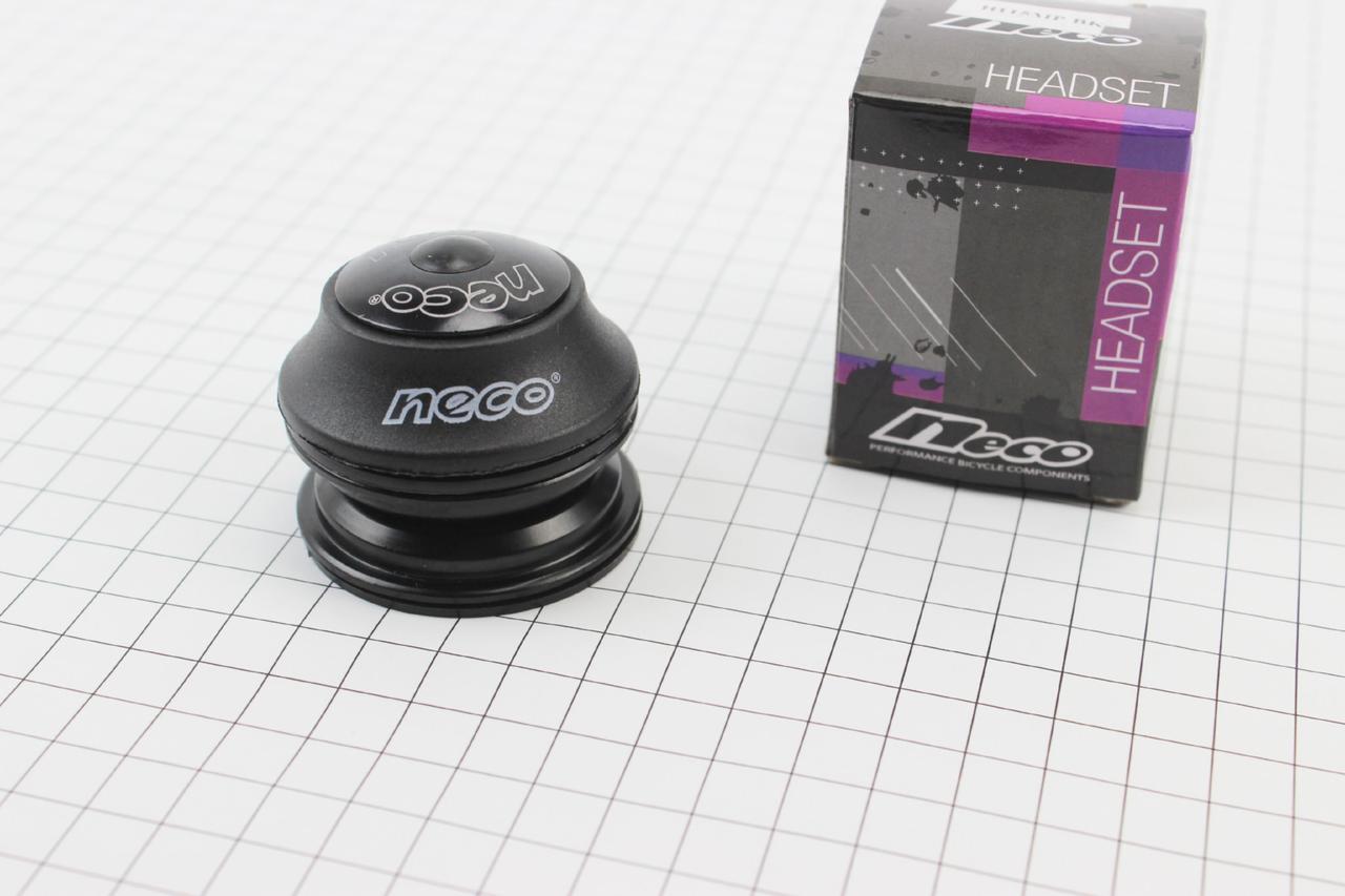 Кермова колонка 1-1/8" (44/28,6x44/30мм) безрізьбової вилки, напівінтегрована, висока, чорна H115MP, ВЕЛОЗАПЧАСТИНИ, SV-406069, фото 1