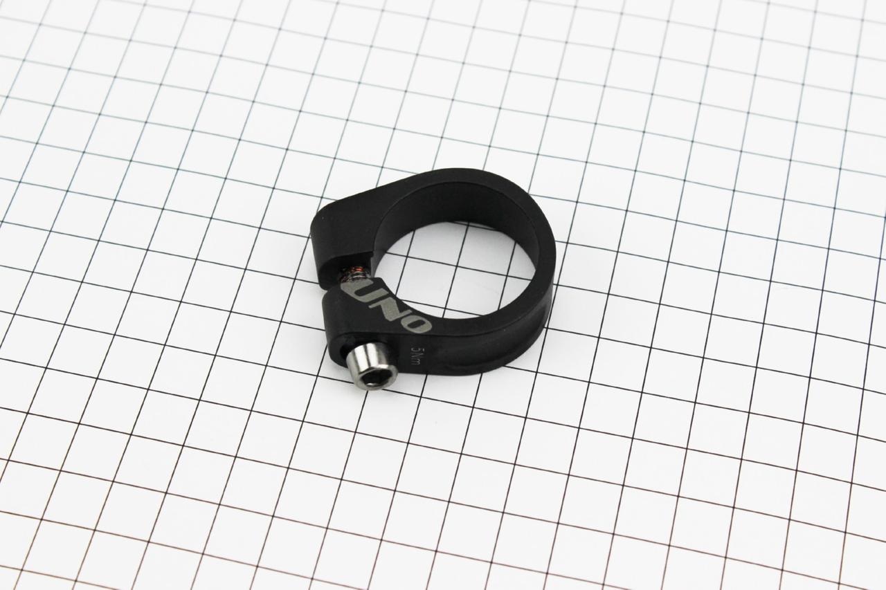 Затискач (хомут) труби сидіння MTB 31,8мм, кріпл. болт, алюмінієвий, чорний SC-200, ВЕЛОЗАПЧАСТИНИ, SV-406227, фото 1