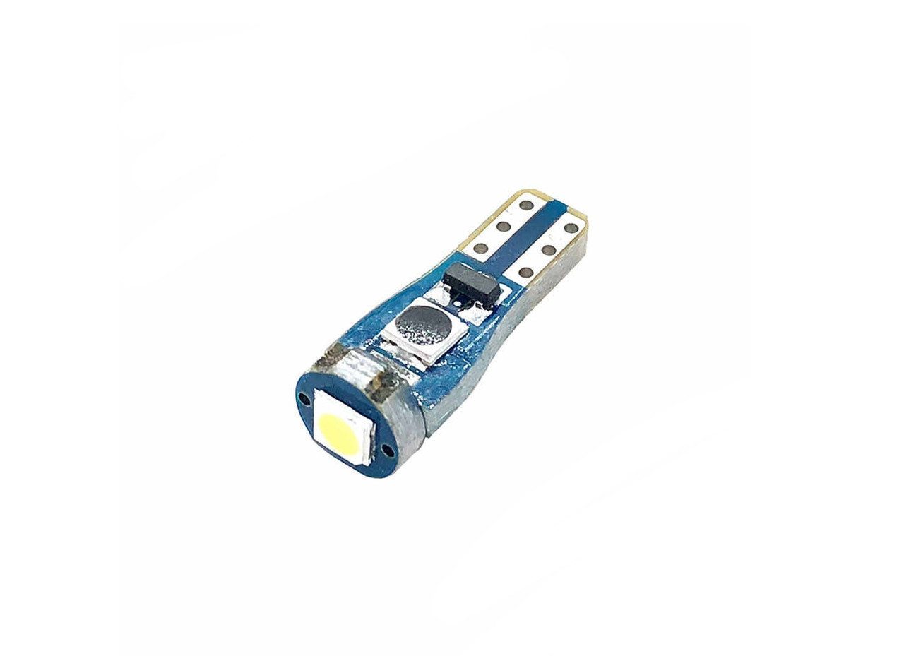 Світлодіодна автомобільна лампа T5 W2x4,6d 1 SMD (3030) 12-24 V WHITE друкована плата "мікрушка", фото 1