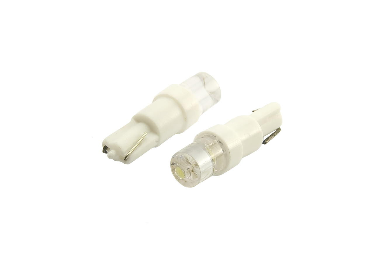 Світлодіодна автомобільна лампа T5 W2x4,6d 1LED 24V WHITE конусна "ведмедик", фото 1