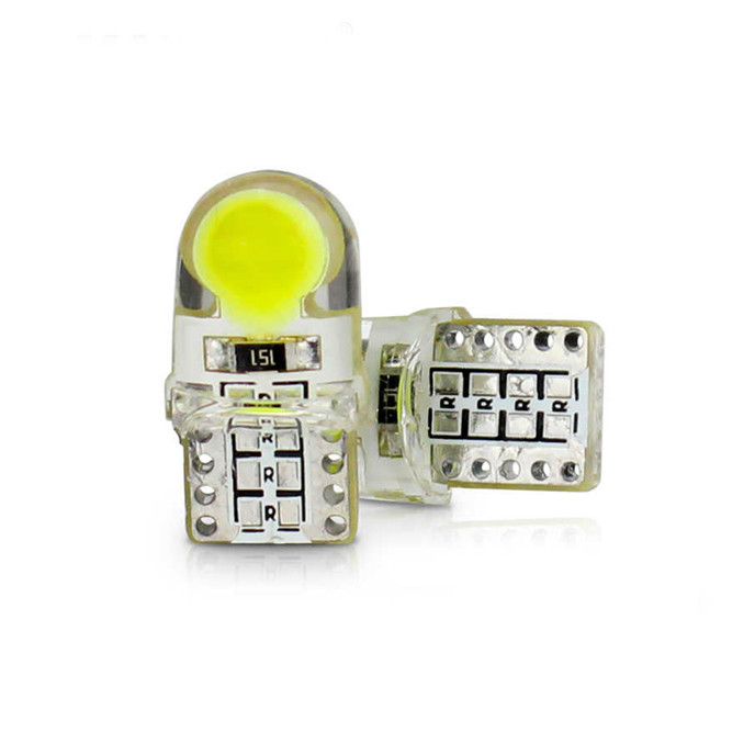 Світлодіодна автомобільна лампа T10 W2,1x9,5d COB 12 V WHITE в силіконі, фото 1