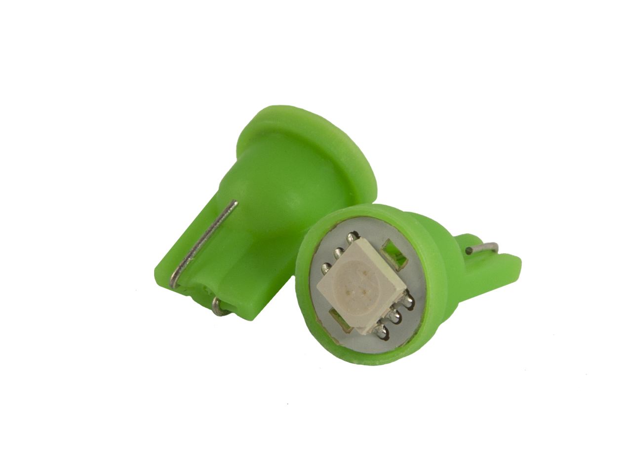 Світлодіодна автомобільна лампа T10 W2,1x9,5d 1 SMD (5050) 12 V GREEN, фото 1