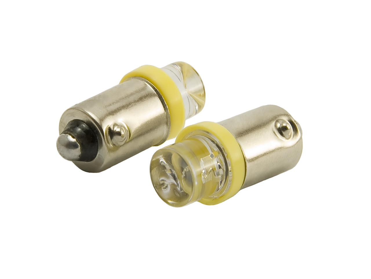 Світлодіодна автомобільна лампа T8,5 BA9S 1LED 12 V YELLOW конусна, фото 1