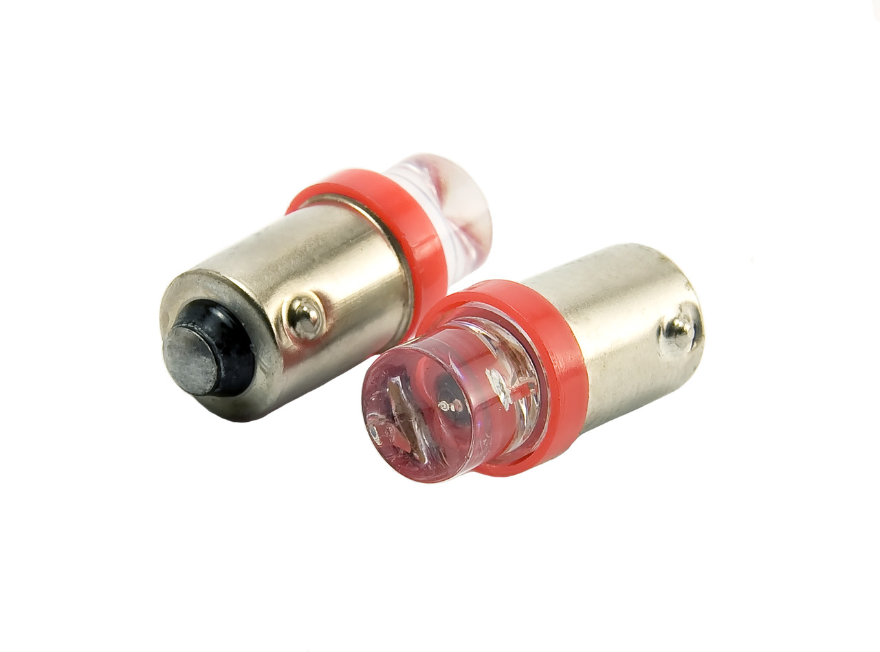 Світлодіодна автомобільна лампа T8,5 BA9S 1LED 12 V RED конусна, фото 1