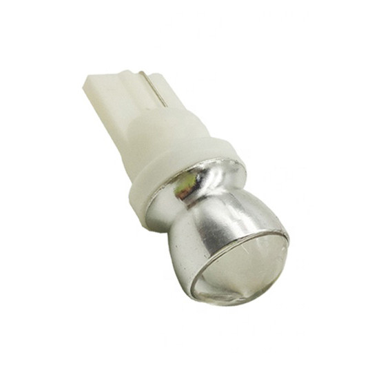 Світлодіодна автомобільна лампа T10 W2,1x9,5d 2 SMD (5730) 12 V WHITE з лінзою CUP, фото 1