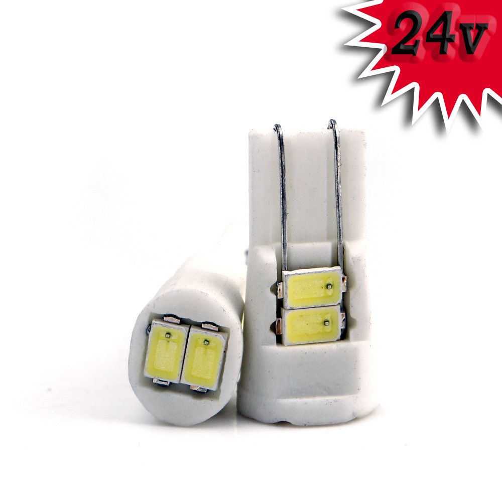Світлодіодна автомобільна лампа T10 W2,1x9,5d 6 SMD (5630) 24 V WHITE керамічний цоколь, фото 1