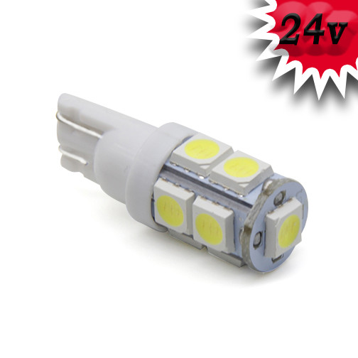 Світлодіодна автомобільна лампа T10 W2,1x9,5d 9 SMD (5050) 24V WHITE, фото 1