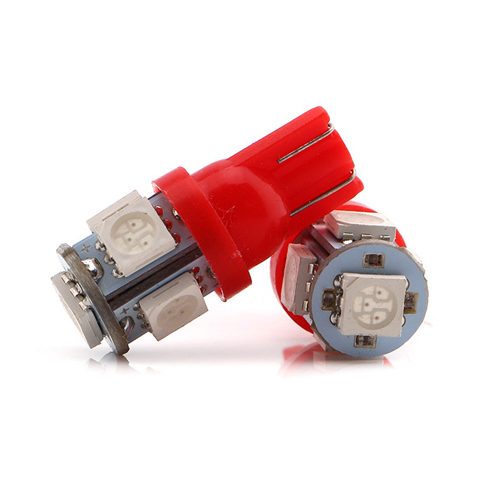 Світлодіодна автомобільна лампа T10 W2,1x9,5d 5 SMD (5050) 12V RED, фото 1
