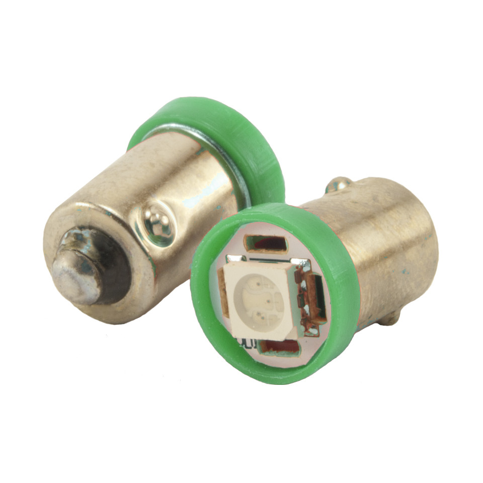 Світлодіодна автомобільна лампа T8,5 BA9S 1 SMD (5050) 12 V GREEN, фото 1
