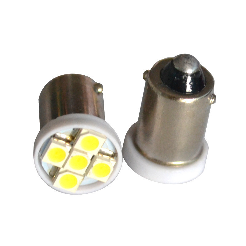 Світлодіодна автомобільна лампа T8,5 BA9S 5 SMD (3528) 12 V WHITE, фото 1