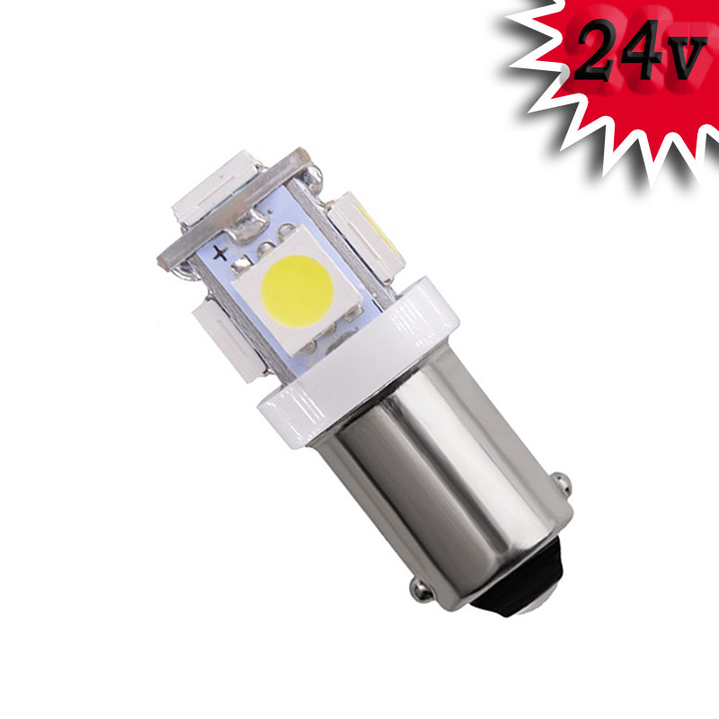 Світлодіодна автомобільна лампа T8,5 BA9S 5 SMD (5050) 24V WHITE, фото 1