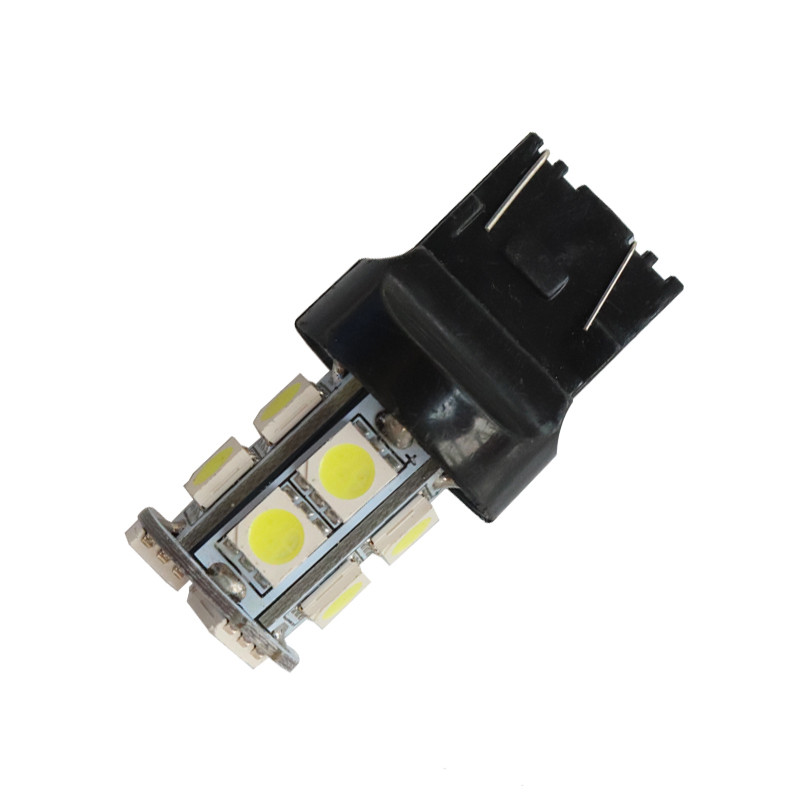 Світлодіодна автомобільна лампа T20 W3x16q 13 SMD (5050) 12 V WHITE 2 контакти, фото 1