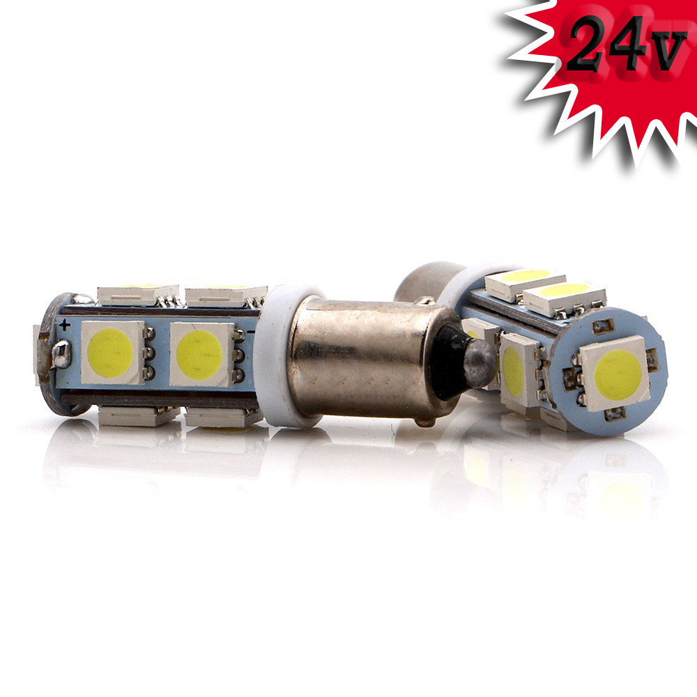 Світлодіодна автомобільна лампа T8,5 BA9S 9 SMD (5050) 24V WHITE, фото 1