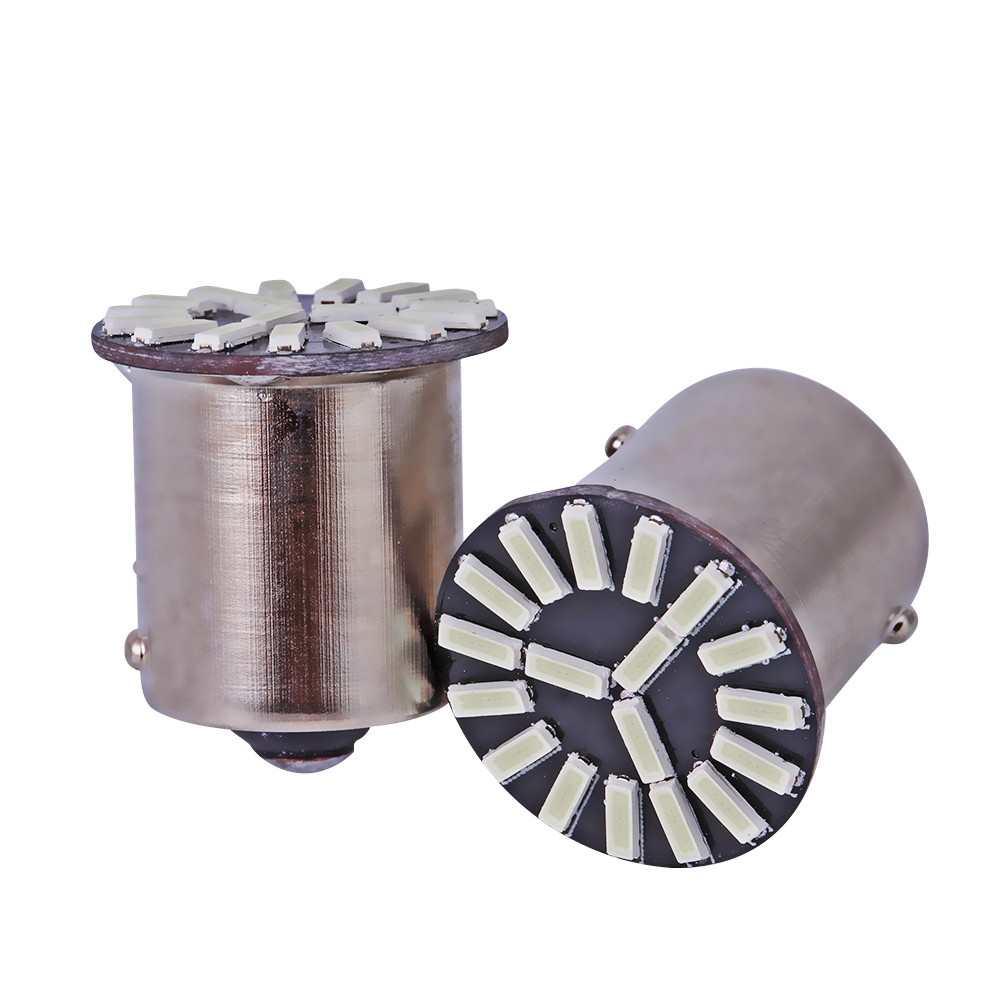 Світлодіодна автомобільна лампа S25 BA15s 18 SMD (4014) 12 V RED 1 контакт, фото 1
