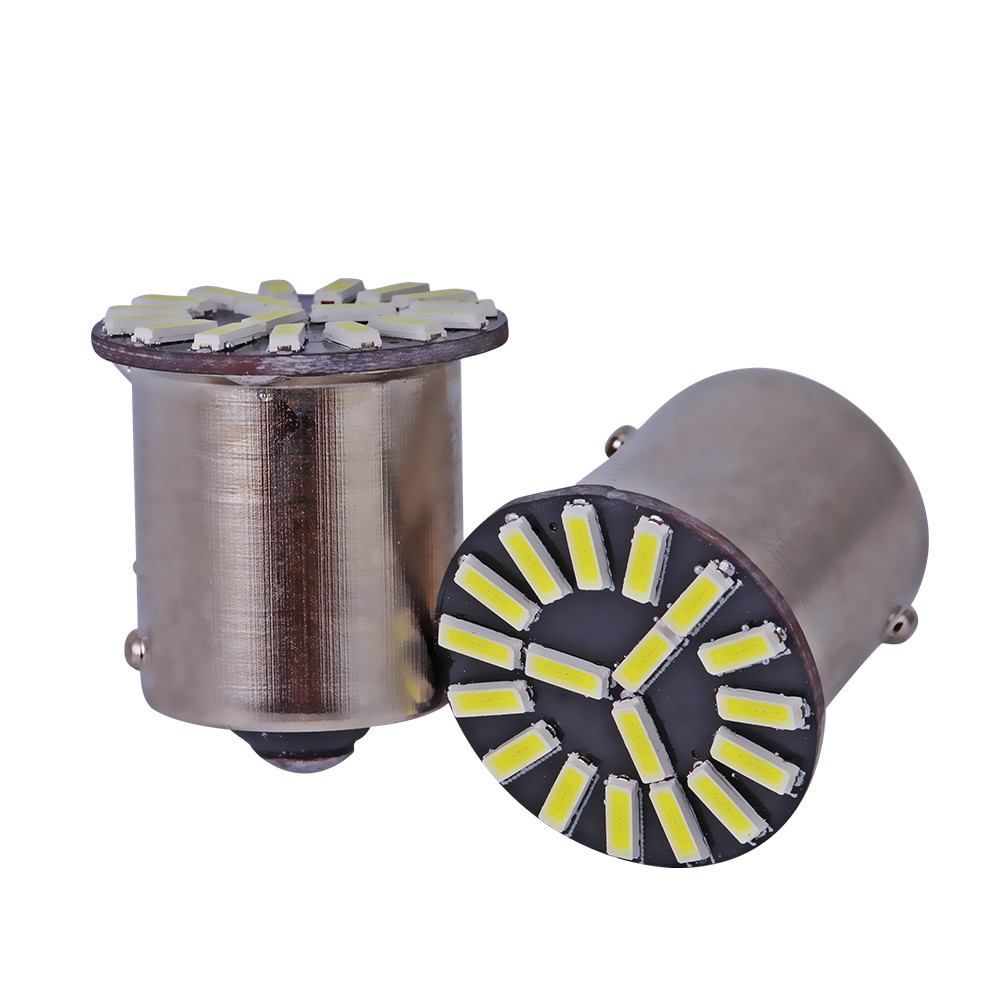 Світлодіодна автомобільна лампа S25 BA15s 18 SMD (4014) 12 V WHITE 1 контакт, фото 1