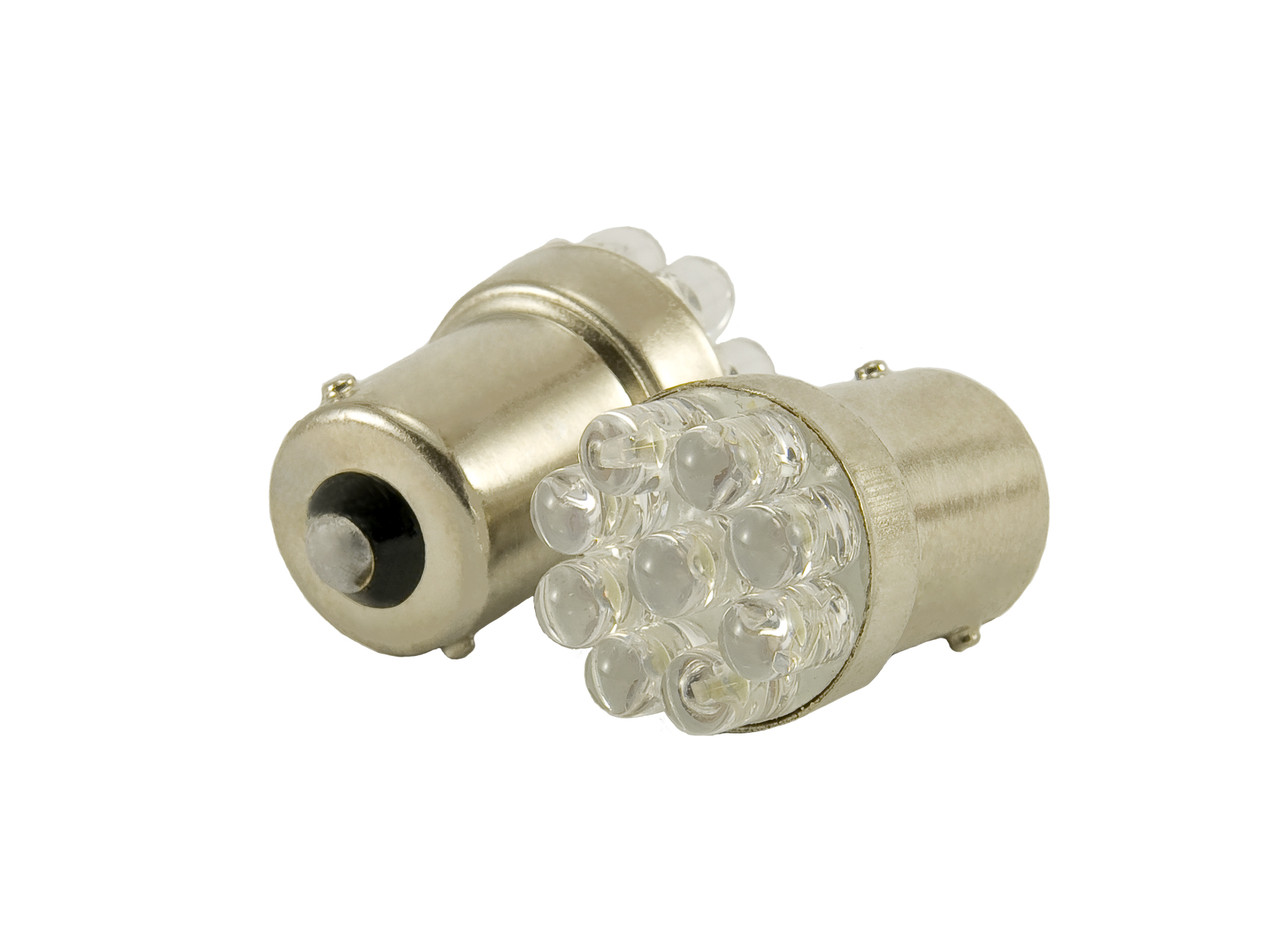 Світлодіодна автомобільна лампа G18,5 BA15s 9 LED 12 V WHITE, фото 1