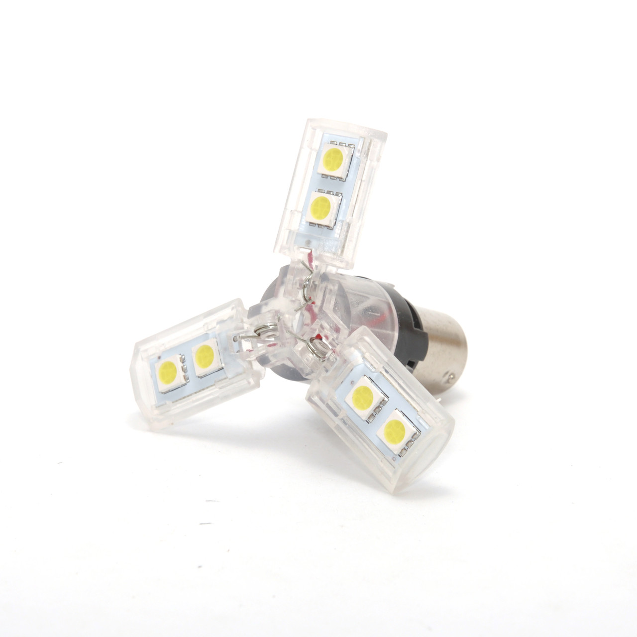 Світлодіодна автомобільна лампа S25 BA15s 6 SMD (5050) 12 V WHITE 3 пелюстки 1 контакт, фото 1