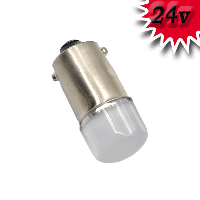 Світлодіодна автомобільна лампа T8,5 BA9S 2 SMD (2835) 24 V 1,5 W WHITE з матовою лінзою, фото 1