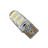 Світлодіодна автомобільна лампа T10 W2,1x9,5d 6 SMD (5730) 12 V WHITE в силіконі, фото 2
