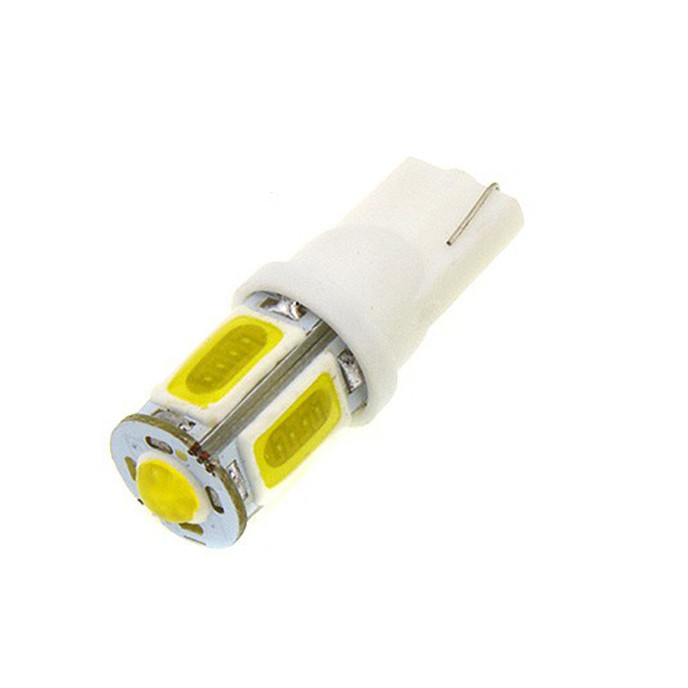 Світлодіодна автомобільна лампа T10 W2,1x9,5d 5 COB 12 V WHITE, фото 1