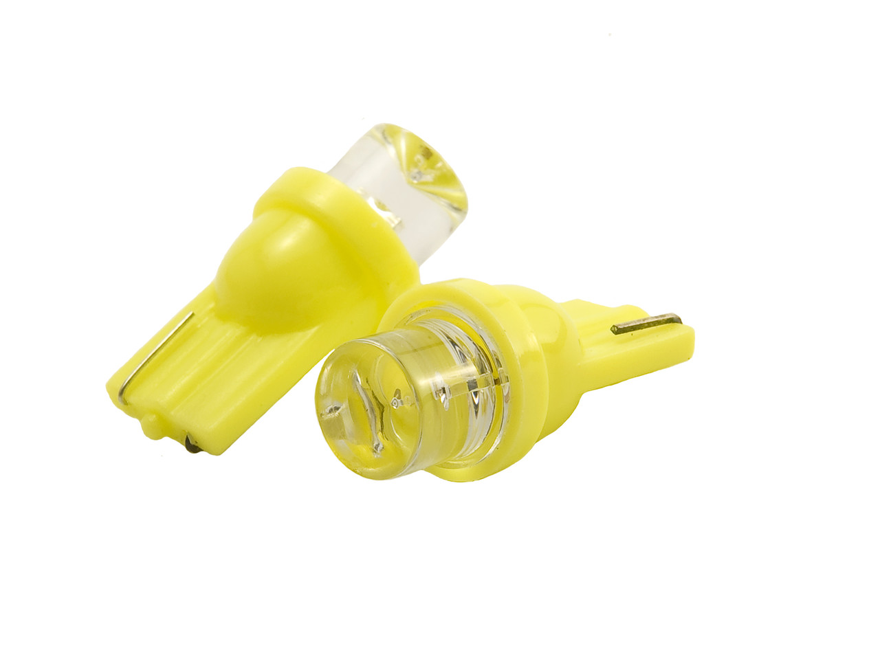 Світлодіодна автомобільна лампа T10 W2,1x9,5d 1LED 12 V YELLOW конусна, фото 1