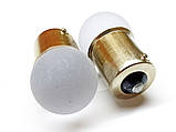 Світлодіодна автомобільна лампа P21W BA15S 24 V 9 SMD 3014 WHITE матова лінза "R", 1 контакт, фото 2