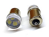 Світлодіодна автомобільна лампа P21W BA15S 12 V 9 SMD 2835 WHITE прозора лінза "Т", 1 контакт, фото 2