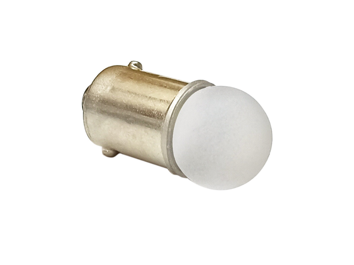 Світлодіодна автомобільна лампа T8,5 BA9S 12 V 2 SMD 2835 WHITE кругла матова лінза, фото 1