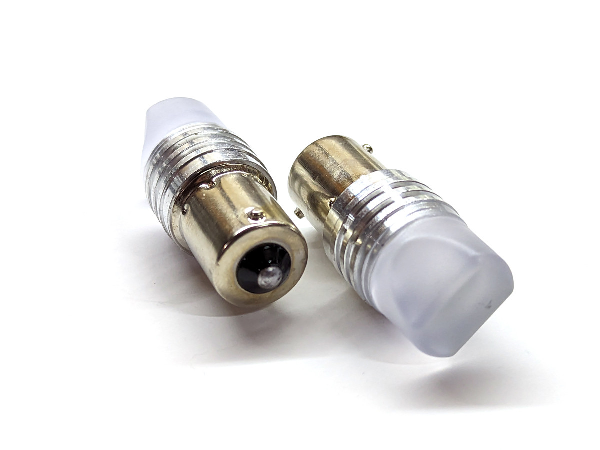 Світлодіодна автомобільна лампа P21W BA15S 12 V 9SMD 2835 WHITE 3D матова лінза 1 контакт, фото 1