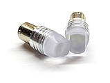 Світлодіодна автомобільна лампа P21W BA15S 12 V 9SMD 2835 WHITE 3D матова лінза 1 контакт, фото 2
