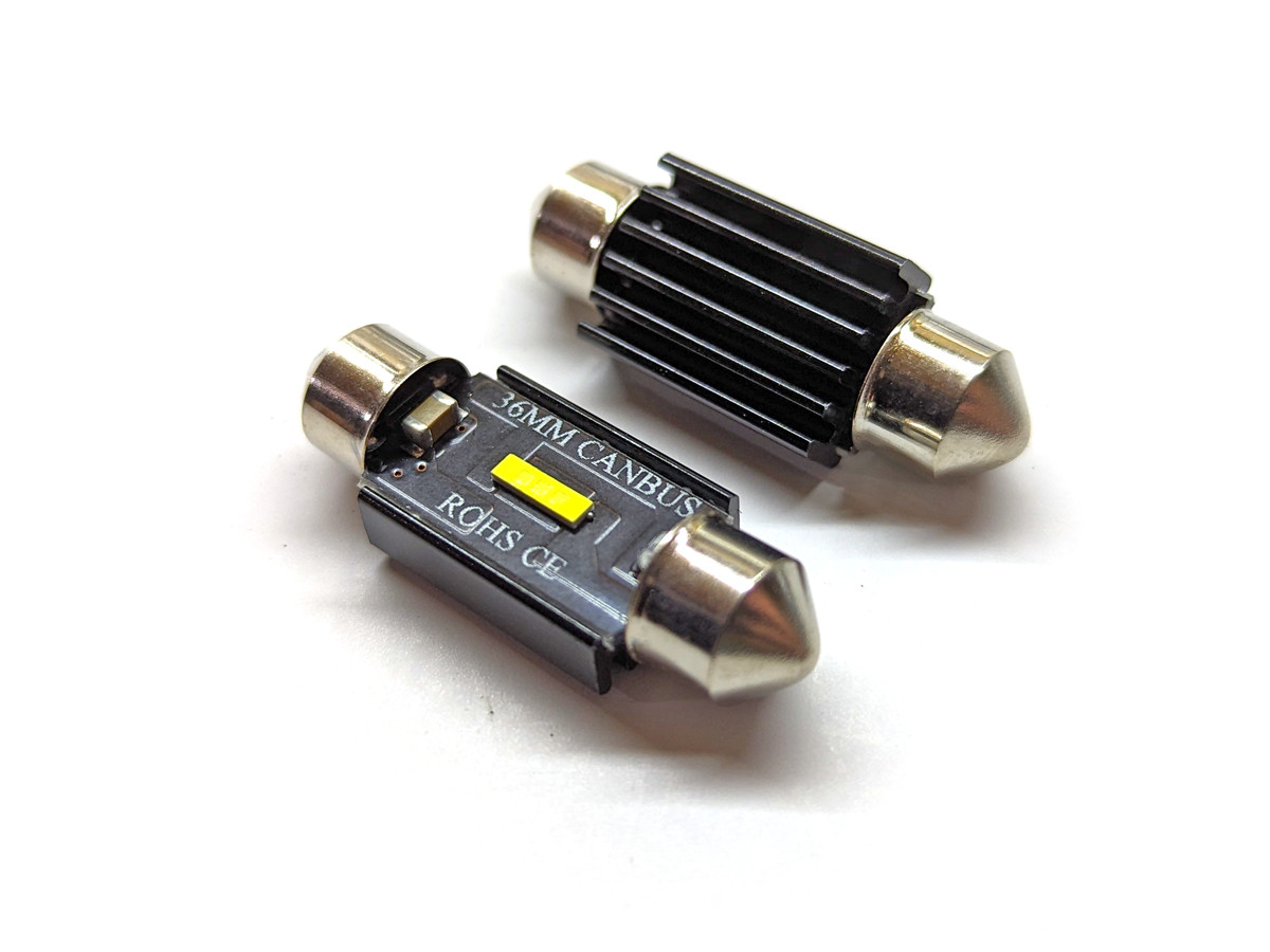 Світлодіодна автомобільна лампа T11 x 36 mm SV8,5 1 SMD 1860 12-24 V WHITE з обманкою, фото 1