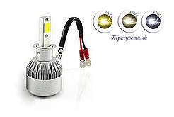 Комплект LED ламп TC6 H1 3000K, 4500K, 6000 K 9-32V радіатор з вентилятором (chip COB)
