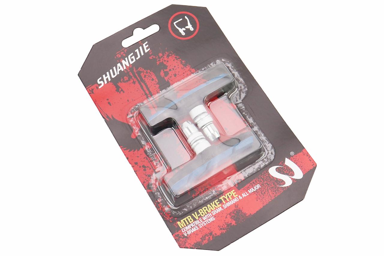 Гальмівні колодки V-brake, синій, ВЕЛОЗАПЧАСТИНИ, SV-403943, фото 1