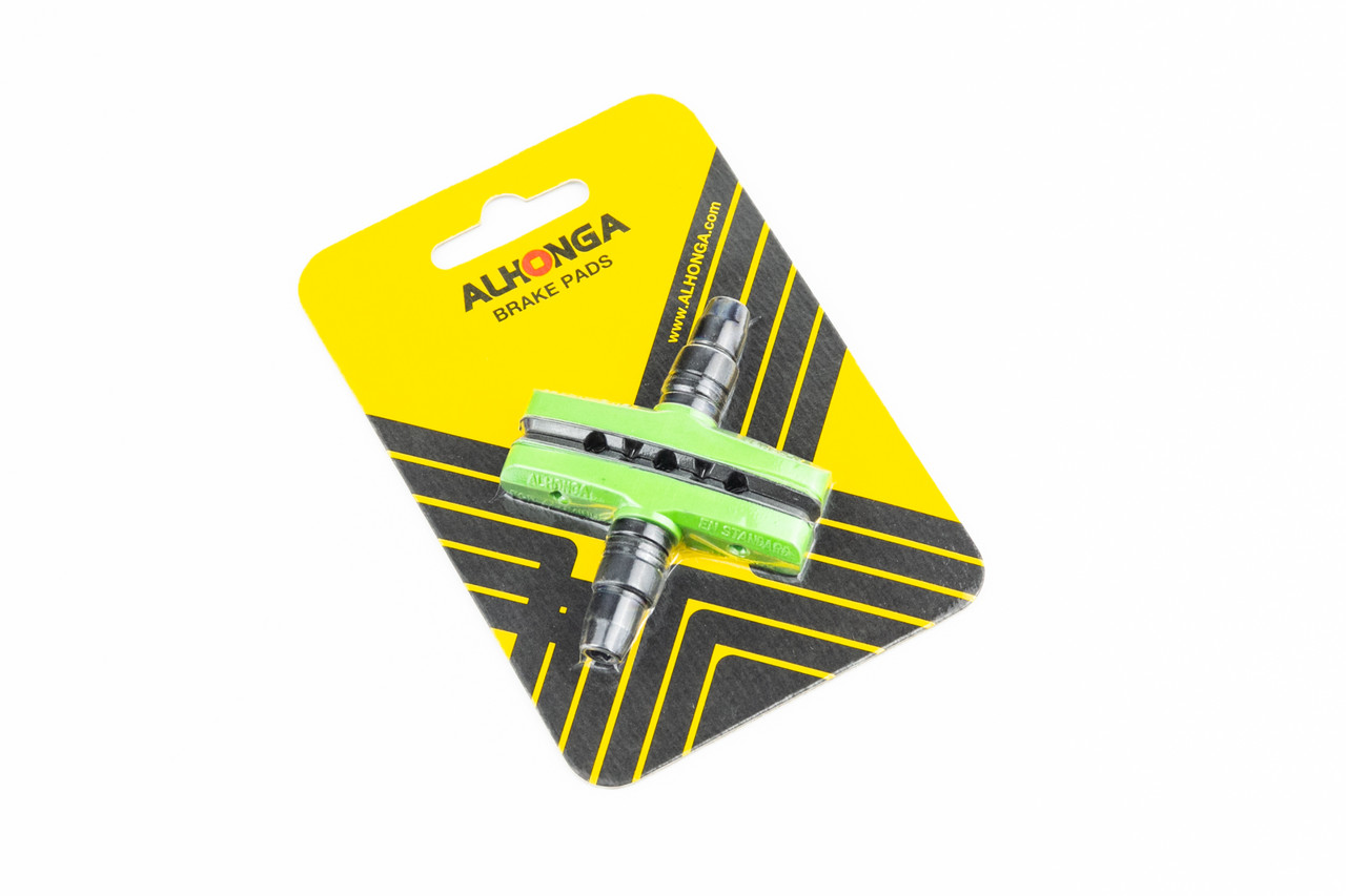 Гальмівні колодки V-brake 60мм, на блістері, чорно-салатові HJ-EN02, ВЕЛОЗАПЧАСТИНИ, SV-403761, фото 1