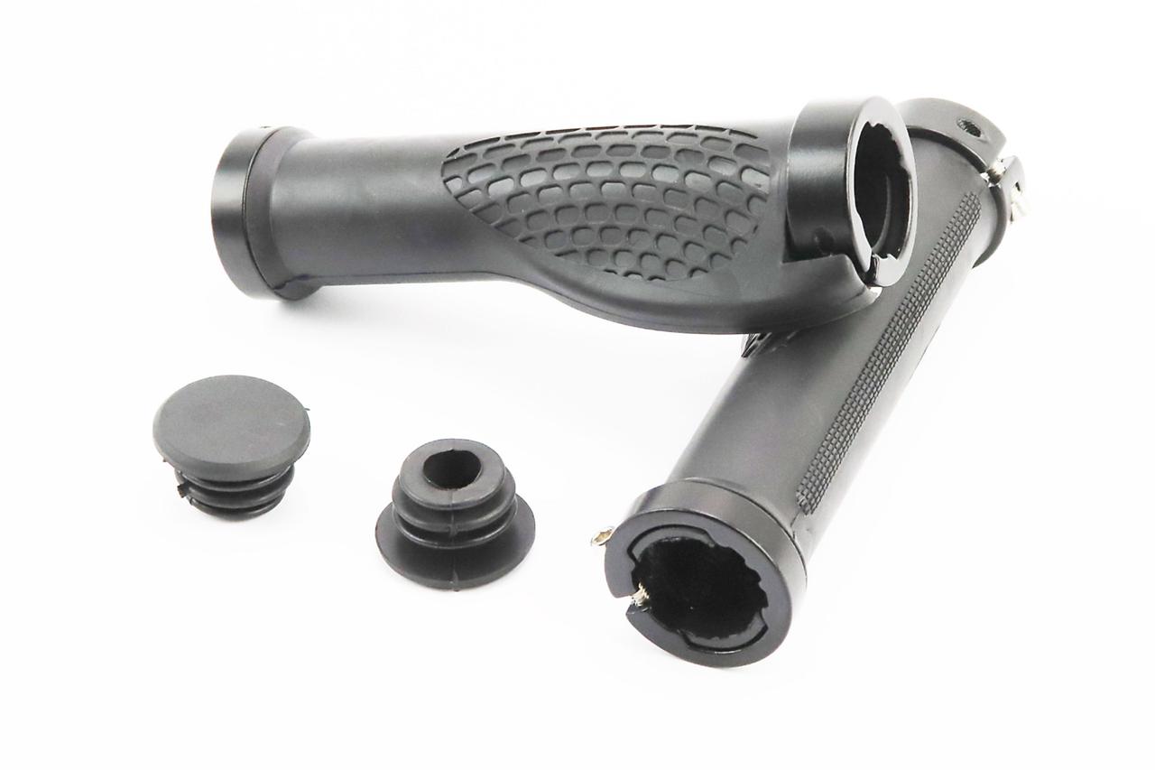 Ручки керма 130мм з затискачем Lock-On з двох сторін, ергономічні, чорні, ВЕЛОЗАПЧАСТИНИ, SV-406291, фото 1